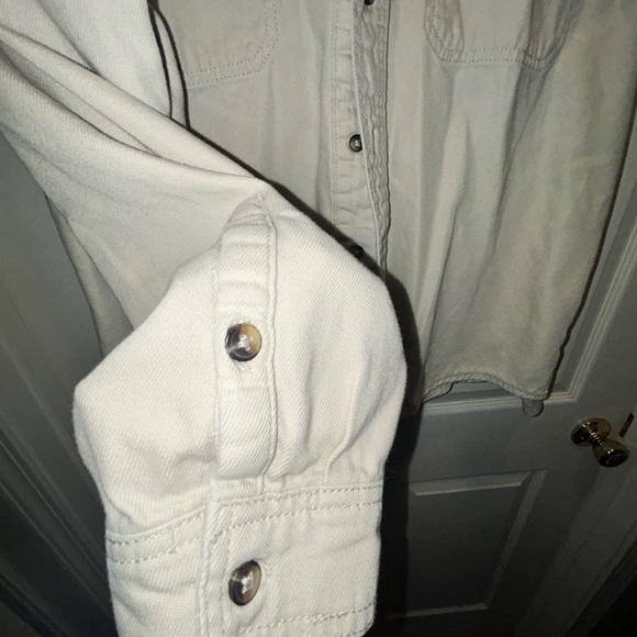 Lucky Brand Off-White Button-Up Utility Shirt Jacket - Picture 3 of 5